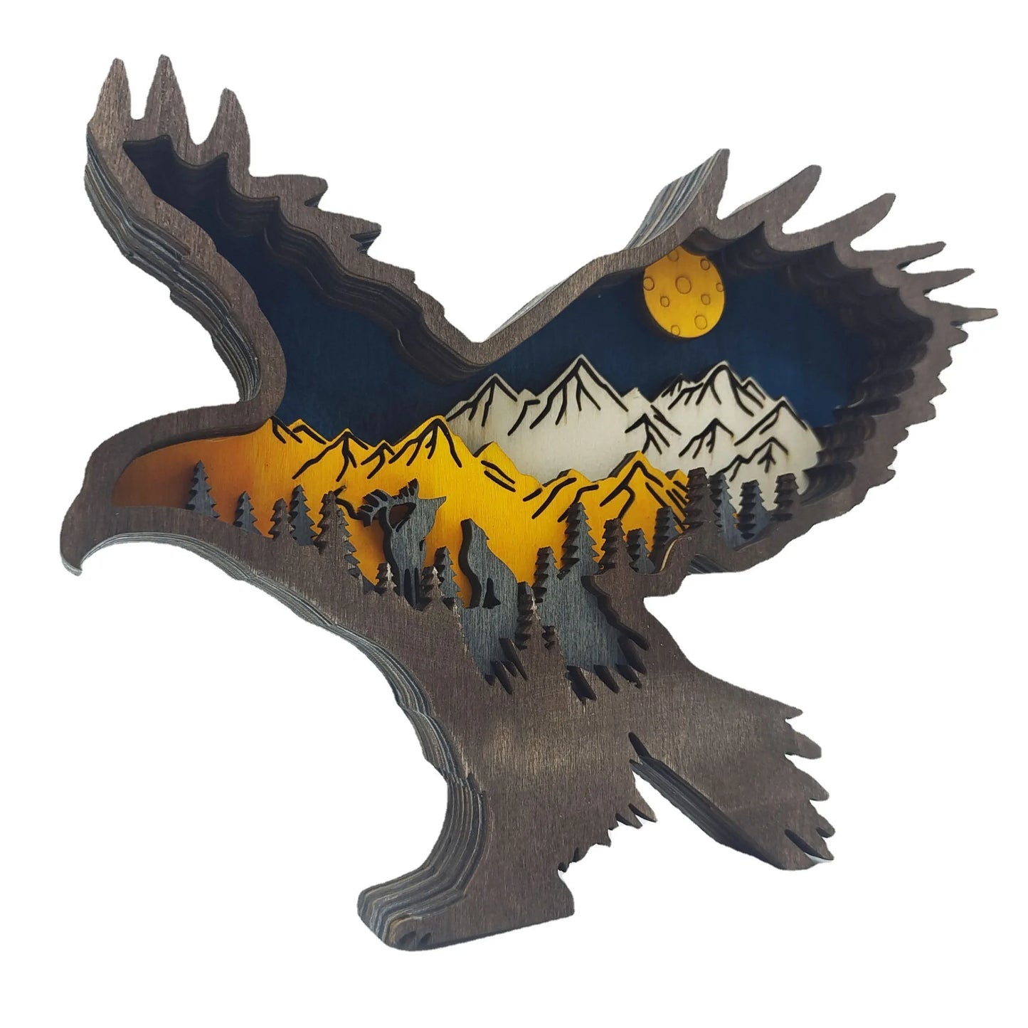 Wooden Crafts Carving Wholesale Wooden Eagle Piece Ornament Crafts Home Party Decoration Props Eagle Wood Apartment Decoration