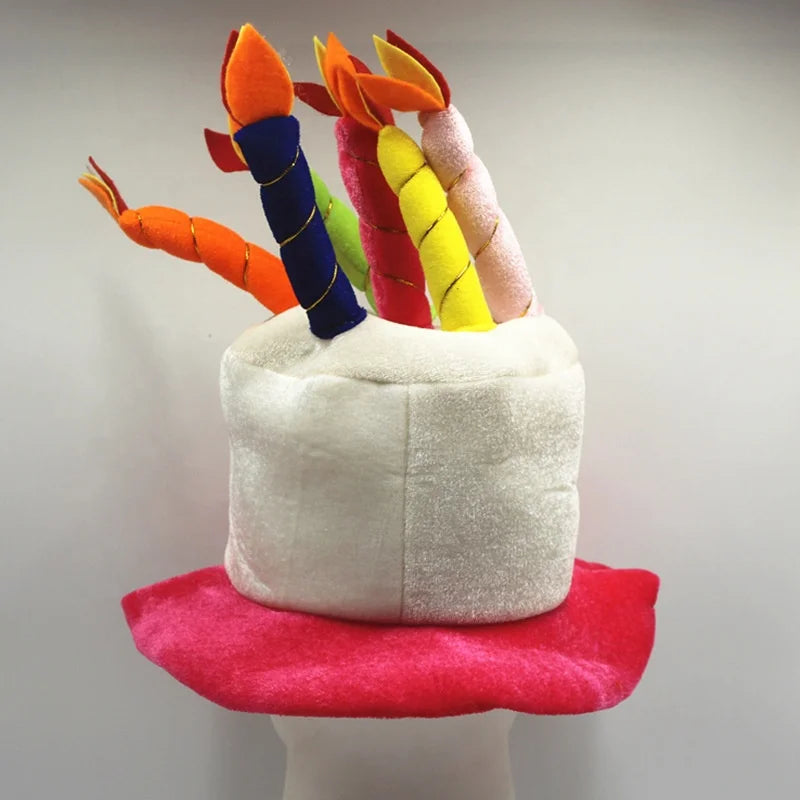 Birthday Party 2 Adult Happy Birthday Hat Cake Candle Pink Blue Letter Print Hat Birthday Party Ornaments Hat