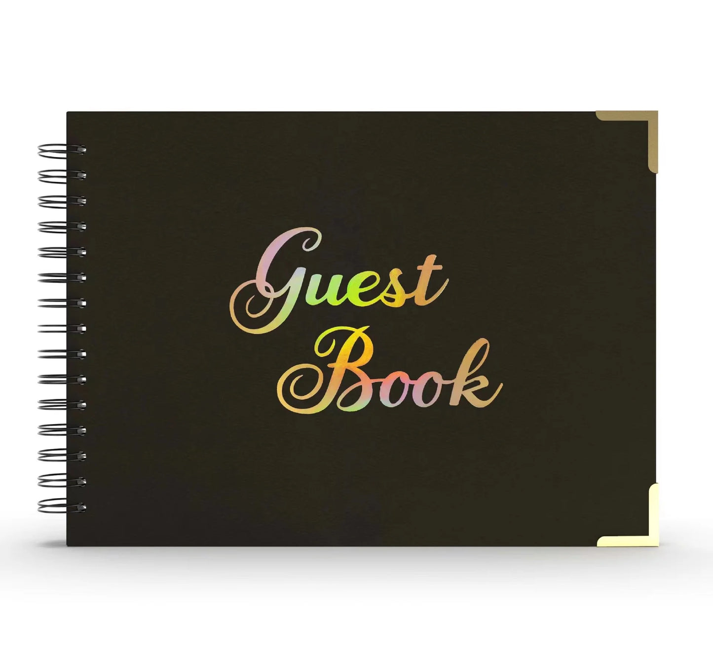 1 Wedding party, wedding black gold edition elegant guestbook hardcover book high quality paper retro guestbook