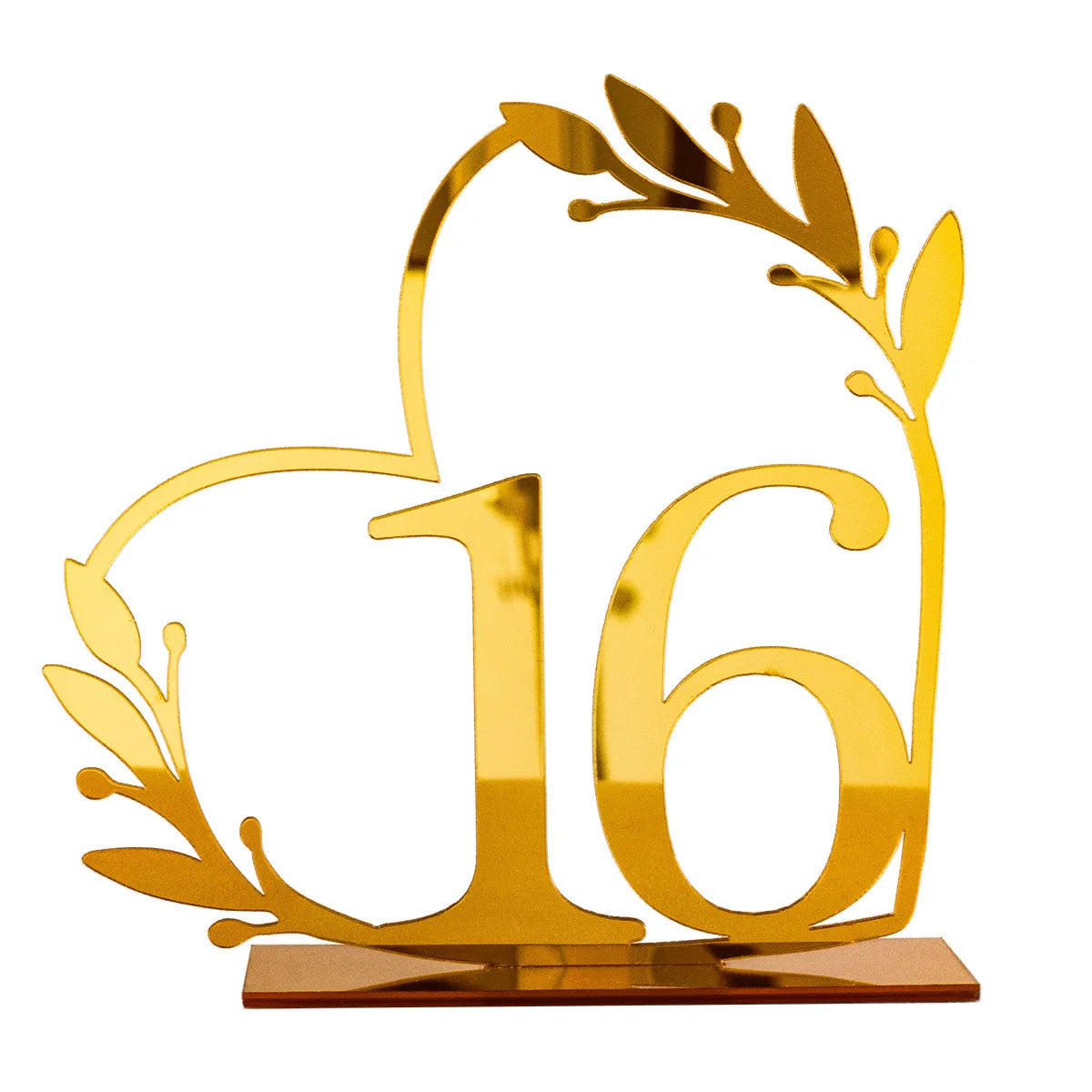 1 wedding party, gold acrylic 3D DIY mirror display stand home decoration wedding table signage location card