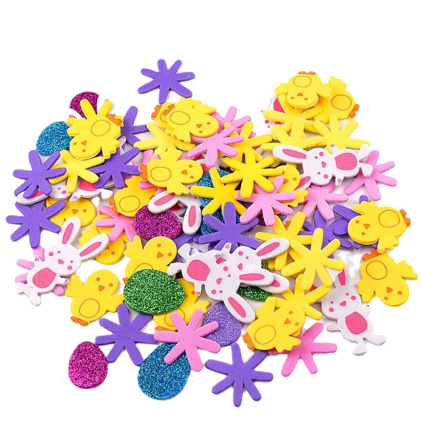 Easter and Thanksgiving 3 Random Easter Eva Foam Stickers Easter Party Decoration Children's Gifts Animal Modeling Self-Adhesive Stickers Easter Glitter Egg Stickers