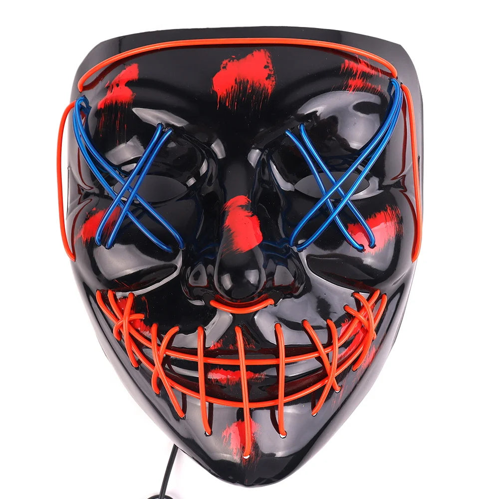 Halloween & Death Day New Halloween Ornaments Light Mask EL Mask Party Makeup Light Emitting Diode Halloween Decoration Party Mask