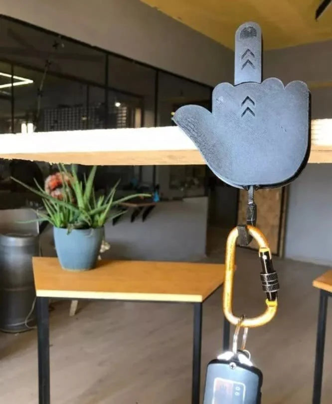 Wooden crafts, middle finger key holder Creative middle finger self-adhesive key hook Funny key gift Creative wall decoration key holder