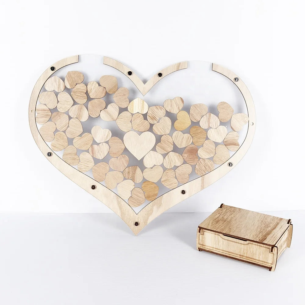 Wedding Guestbook Alternative Puzzle Customized Wedding Alternative Heart Wood Guestbook