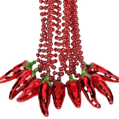Novtyparty Eco-friendly Cinco De Mayo Holiday Party Ornaments Chili Beaded Necklace Carnival Mexico May Day Gift