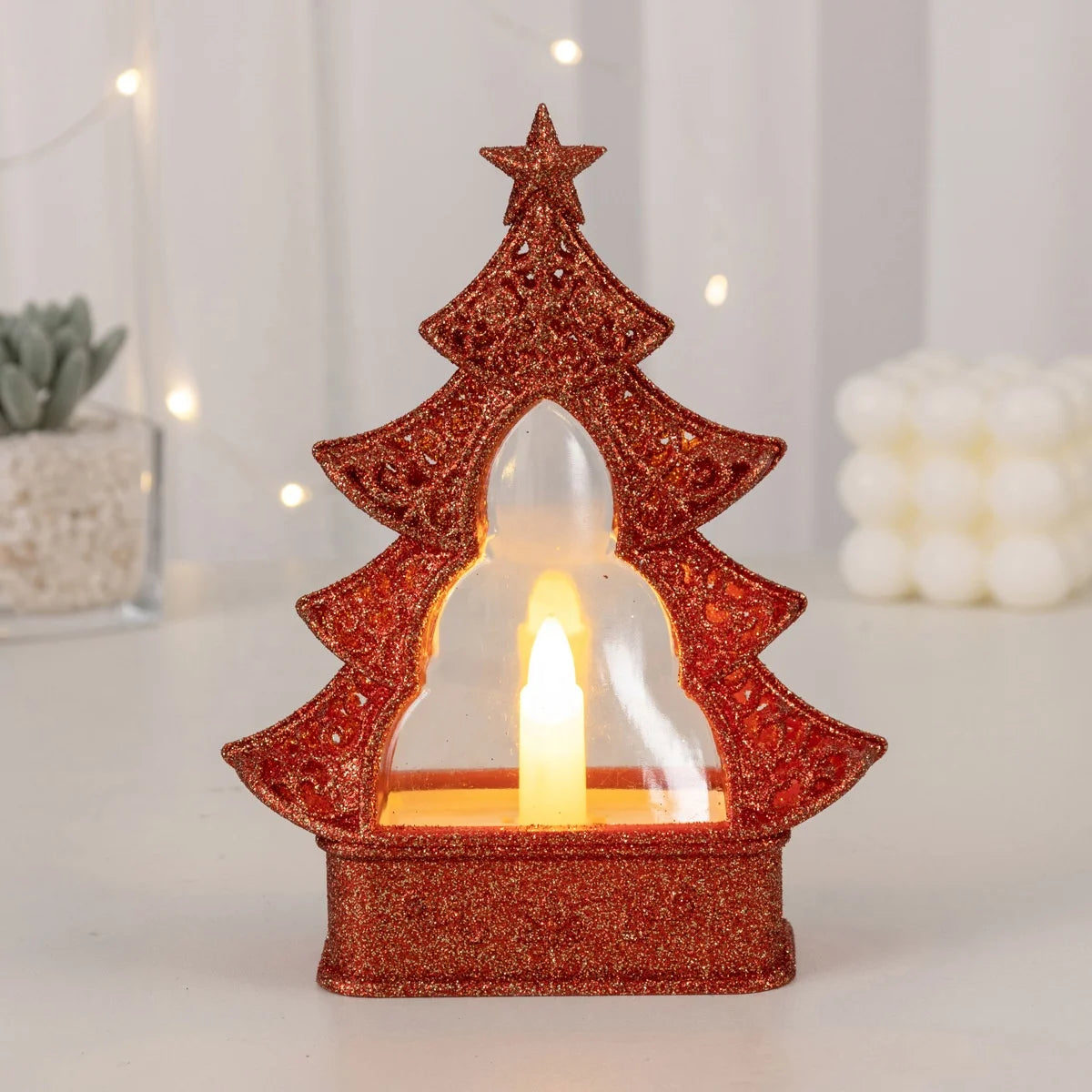 Novelty Glitter Christmas Tree Light Emitting Diode Lights Up Christmas Battery Powered Christmas Tree Table Decorative Lights
