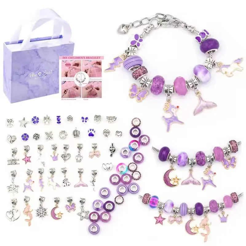 2025 wholesale girl birthday gift supplies DIY pink jewelry making set beads bracelet necklace making craft set