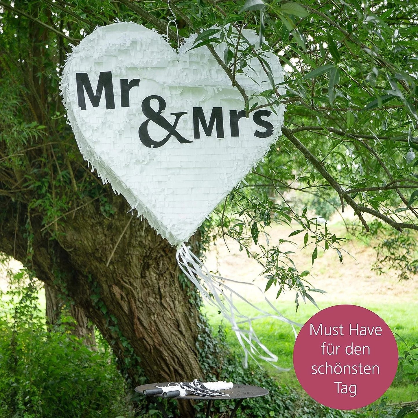 1 Wedding Party, Wedding Engagement Party Games Funny Wedding Hearts Pinata with Stick Mask