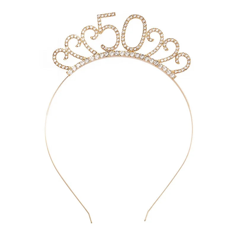 Festa de Aniversário 2 Mulheres Aniversário Glitter Coroa Menina Bolo Top Hat Etiqueta Cinto Cinto de Aniversário Alça de Ombro Festa Chapéus Conjunto Decorativo 