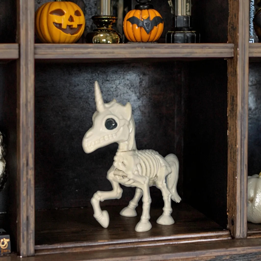 Halloween & Day of the Dead, Party Horror Skull Toys Halloween Tabletop Decoration New Design Unicorn Skull Decoration