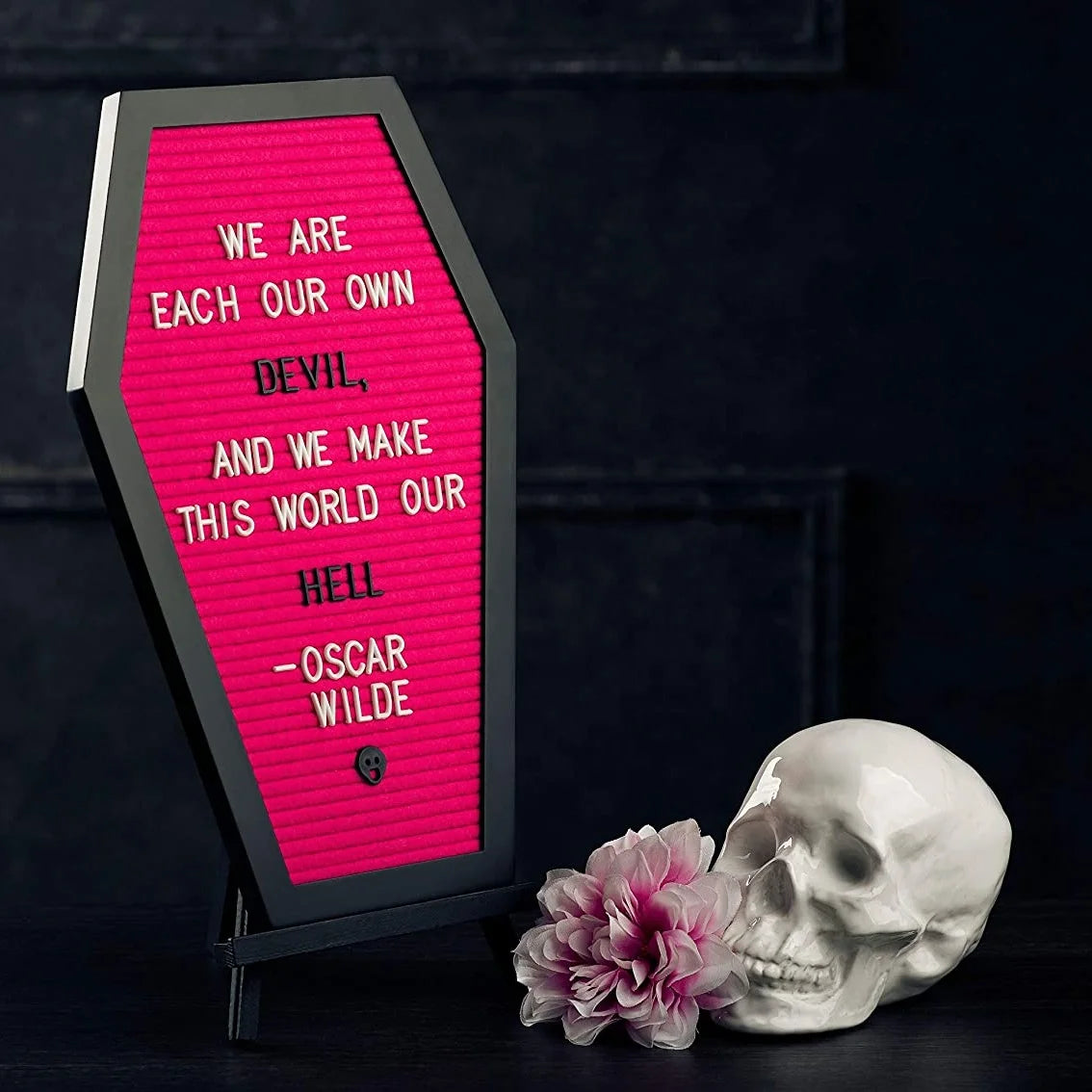 Wooden Crafts, Ghost Goth Halloween Wall Donuts Message Board Family Variable Characters Black Stand Hanger Pink Felt Coffin Letter Board