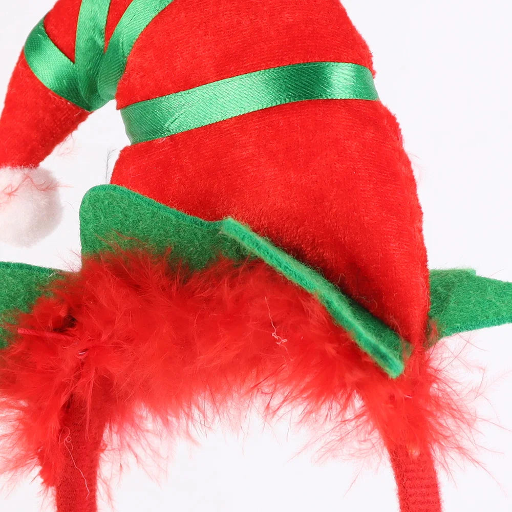 BSCI 2024 Hot Sale Fancy New Year Christmas Decorations Creative Party Photos Booth Elf Hat Christmas Headband