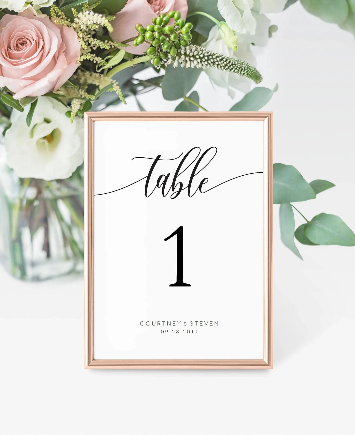 1 Wedding Party 5x 7 Wedding Table Number Printable Custom Paper Table Number Personalized Wedding Calligraphy Table Number