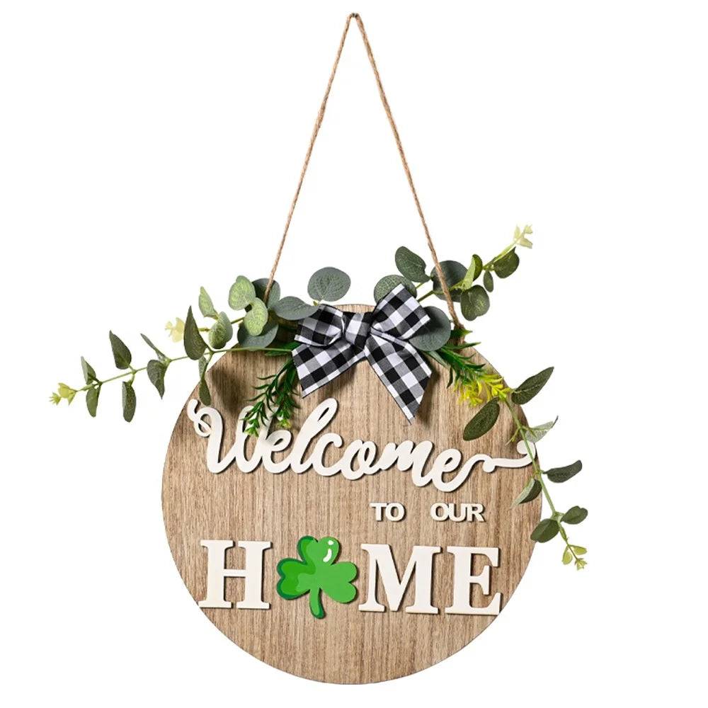 Wooden handicrafts, newly arrived movable round farm door decoration, harvest festival welcome wooden sign