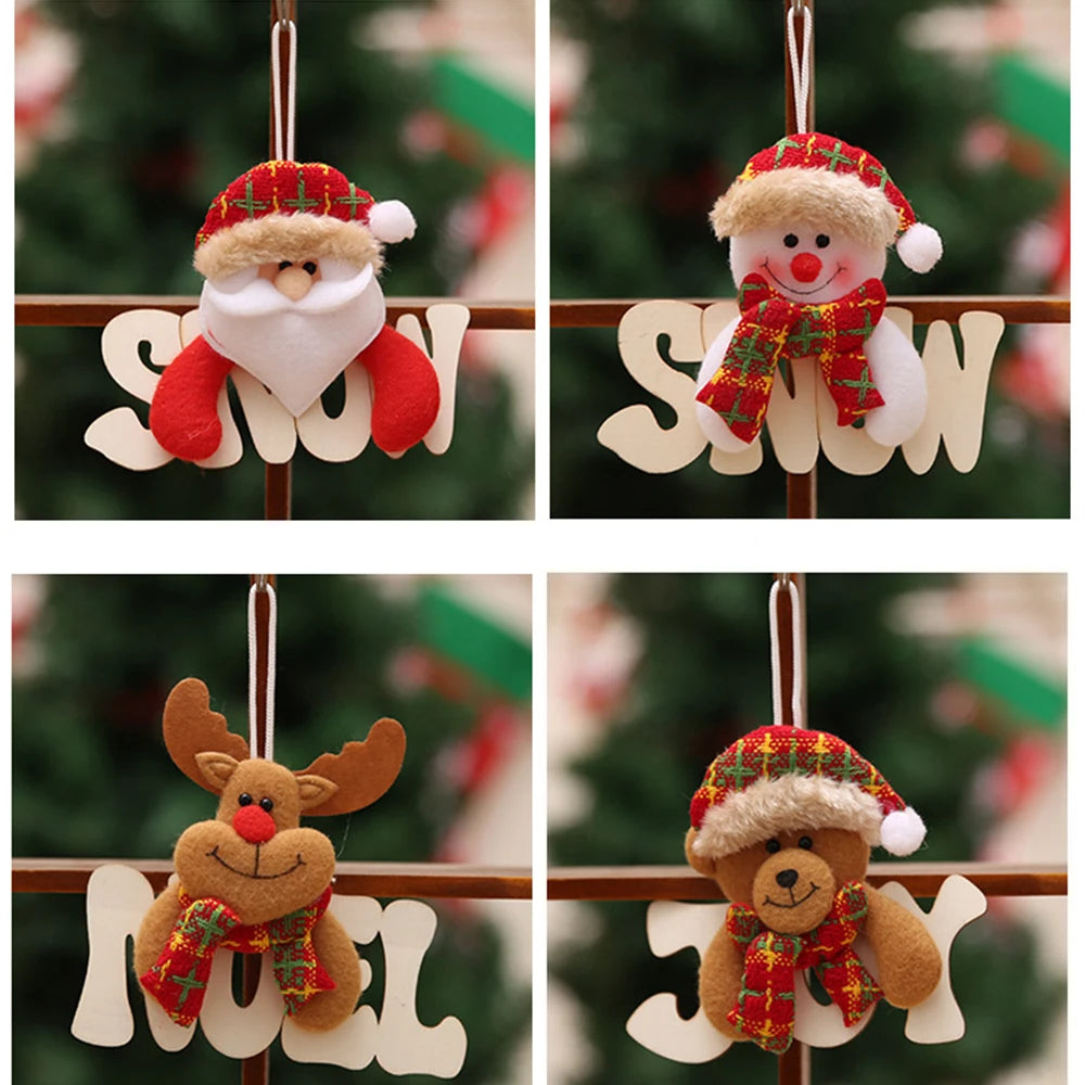 Christmas tree accessories doll dancing old man snowman deer bear fabric hanging gifts door wall hanging accessories