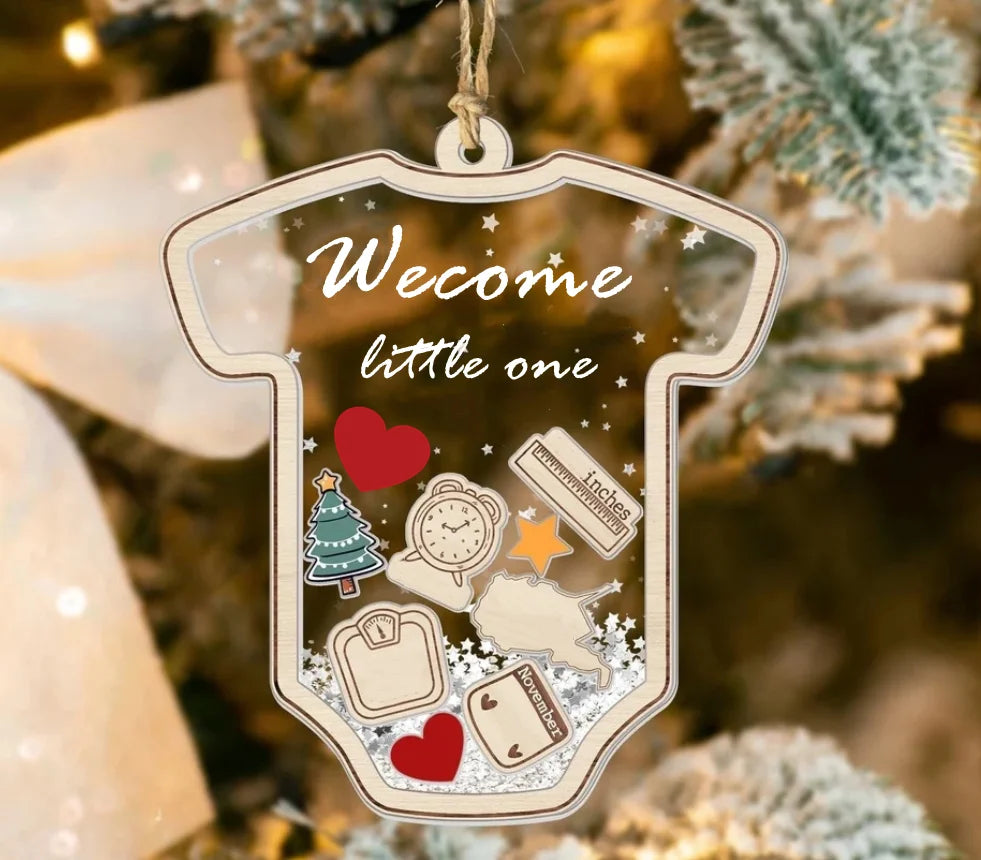 Presentes personalizados para bebês no Halloween e Dia dos Mortos Presentes para recém-nascidos Aguardando ansiosamente que os pais se tornem presentes Decoração de acrílico Shaker Pingente personalizado para marco de bebê 