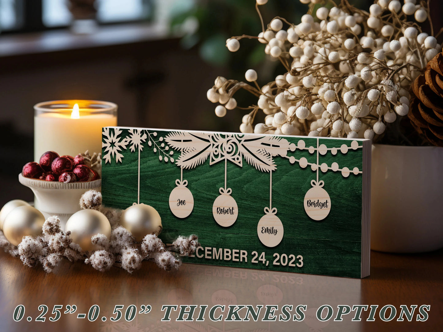 Home Decor Personalized Christmas Surname Signs Holiday Welcome Signs Customized Christmas Signs