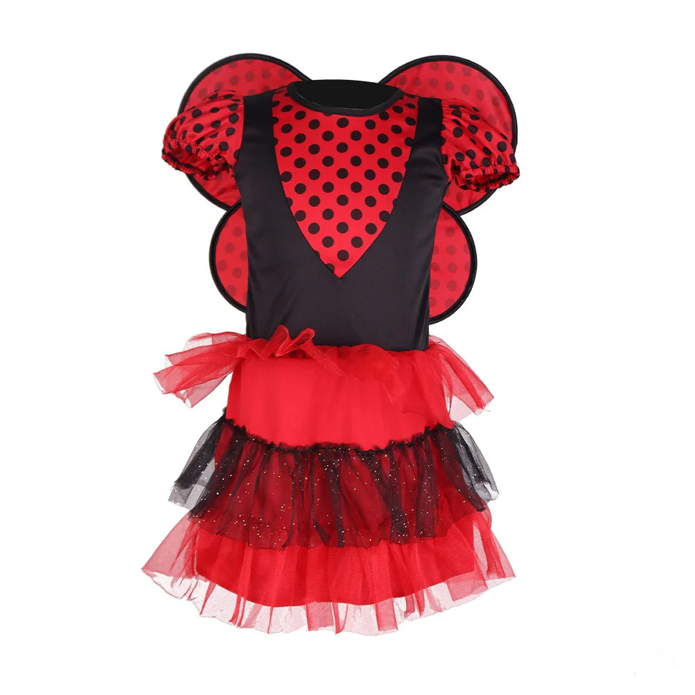 Halloween & Death Day 60cm Butterfly Bees Ladybug Costume Ballet Tutu Skirt Fairy Wing Skirt Headband Set for Kids Birthday Halloween Party Dress up