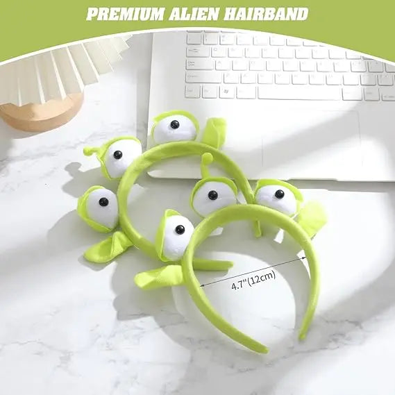 Birthday Party 2 Three-Eyed Alien Monster Headband Plush Cute Headband Headgear Halloween Party Girls Kids Show