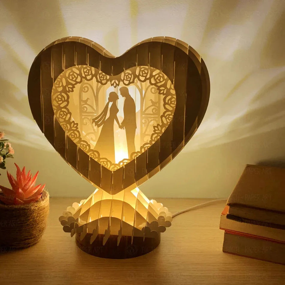 Wedding Party 0 Custom Heart Night Light Decoration Paper Carving Light Anniversary Home Decoration Desktop Decoration
