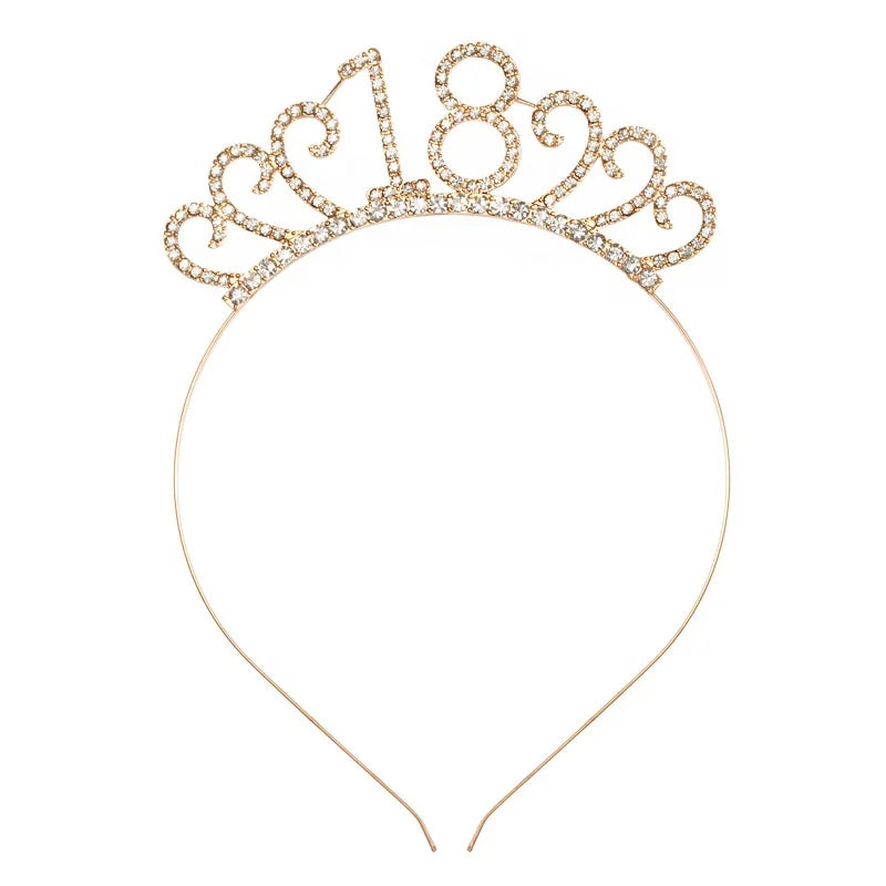 Festa de Aniversário 2 Mulheres Aniversário Glitter Coroa Menina Bolo Top Hat Etiqueta Cinto Cinto de Aniversário Alça de Ombro Festa Chapéus Conjunto Decorativo 