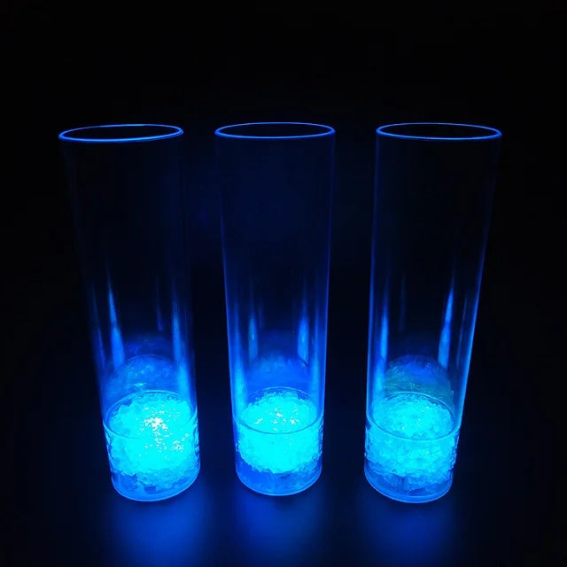 Halloween & Day of the Dead Dark Party Fun Event Glowing Liquid Activation Glitter Light Emitting Diode Plastic Adult Disposable Long Drinking Cup