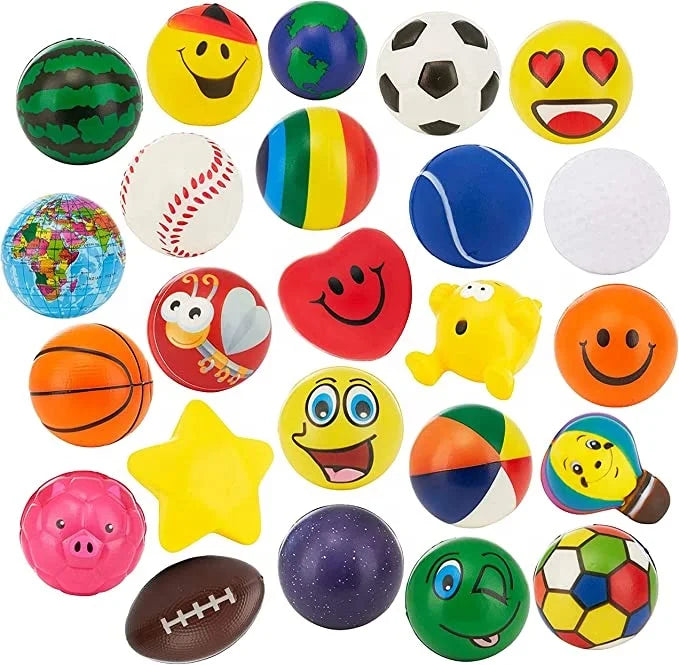 Birthday Party 2 Mini Stress Balls Classification - Bulk 2 Inch Plush Toys Various Packs Stress Relief Balls, Squeezable Children's Sensory Irritability Balls