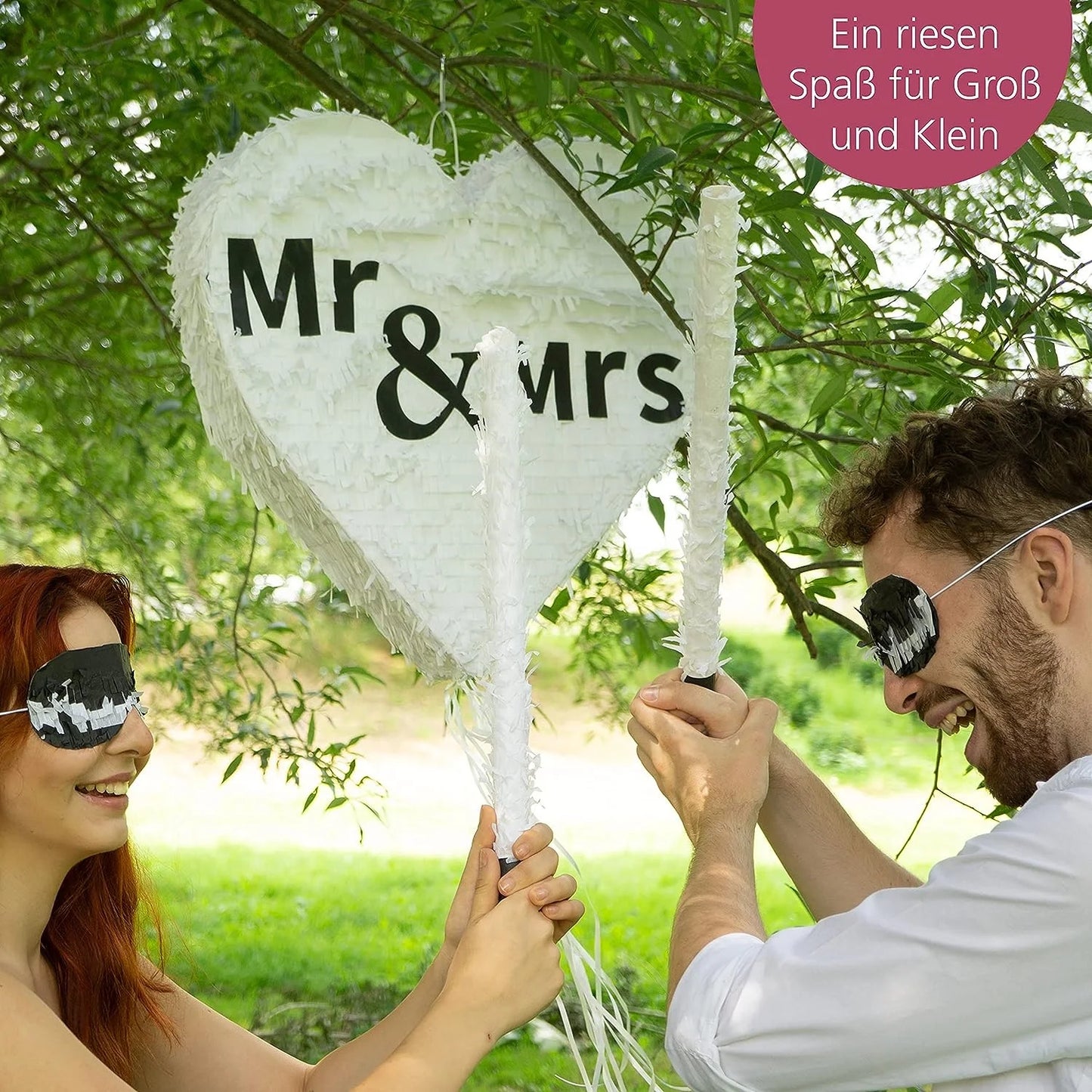 1 Wedding Party, Wedding Engagement Party Games Funny Wedding Hearts Pinata with Stick Mask