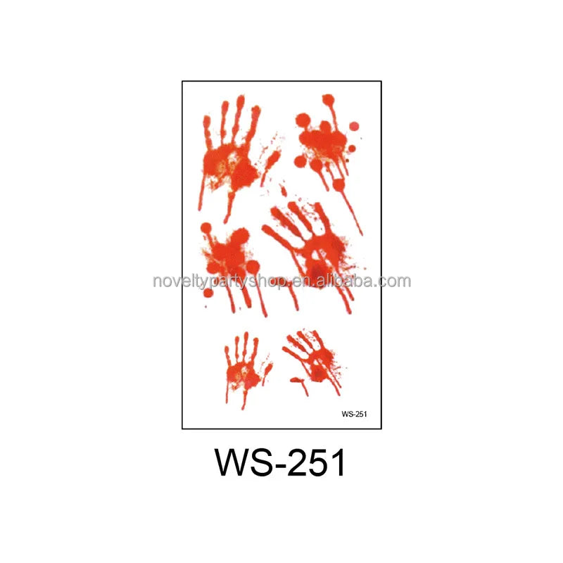 Halloween & Day of the Dead Halloween Makeup Fake Scar Tattoo Temporary Fake Bloody Wound Stitches Tattoo Stickers