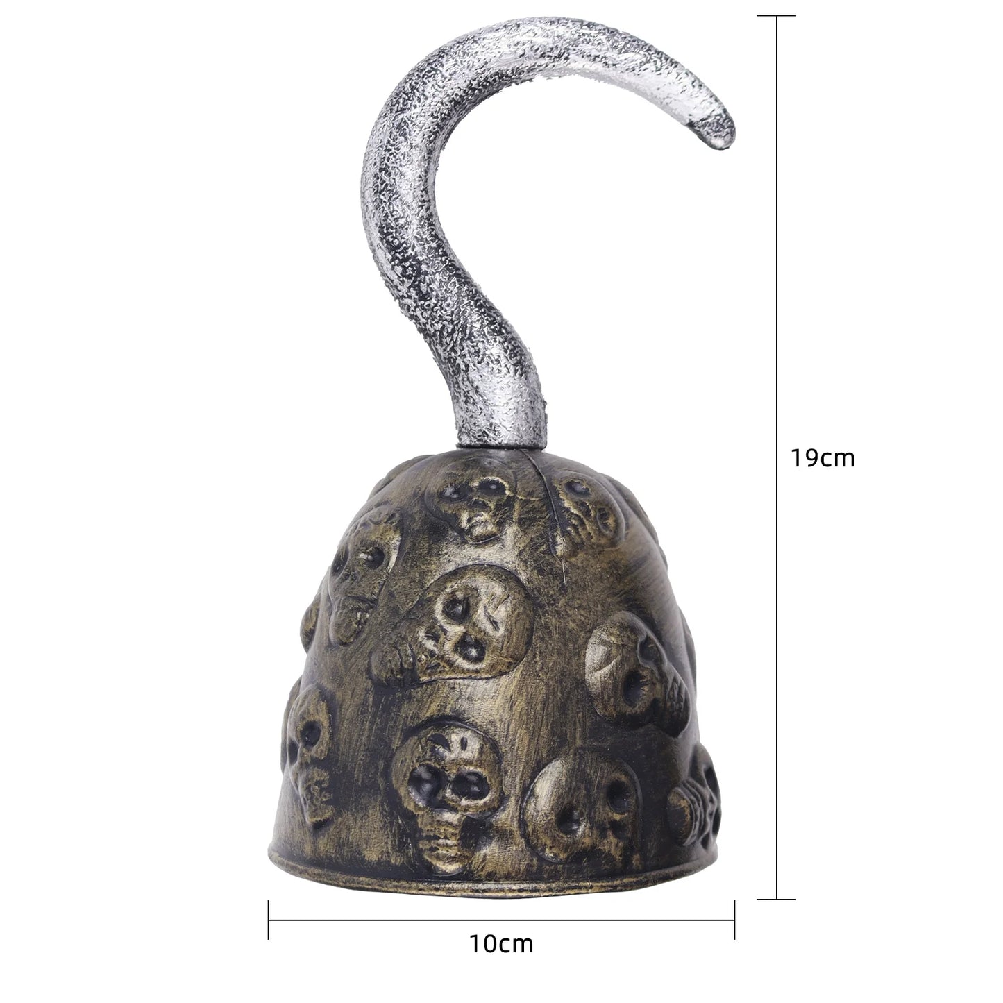 Halloween e Dia dos Mortos 19*10 cm Plástico Fantasma Capitão Gancho Acessórios para Fantasias de Halloween Adereços de Fantasia Esqueleto Halloween Pirata Capitão Gancho Dourado 