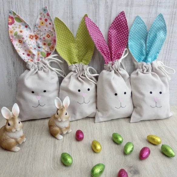 Easter and Thanksgiving 3 DIY Pull-Up Fine Linen Easter Ear Free Party Deals Gift Bags Kids Egg Hunt Stuffed Baskets