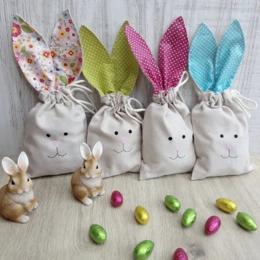 Easter and Thanksgiving 3 DIY Pull-Up Fine Linen Easter Ear Free Party Deals Gift Bags Kids Egg Hunt Stuffed Baskets