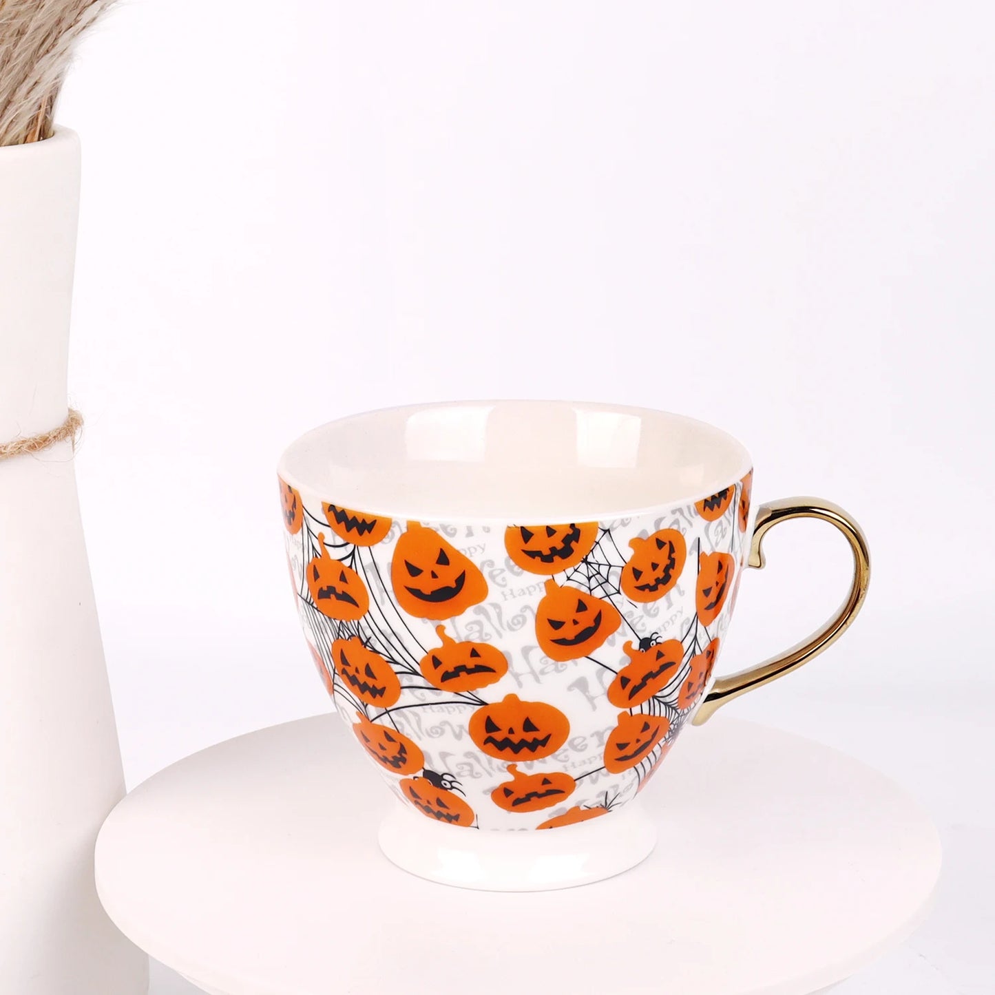 New coffee cup released white porcelain ceramic teacup Halloween sublimation milk coffee cup new custom sublimation cup