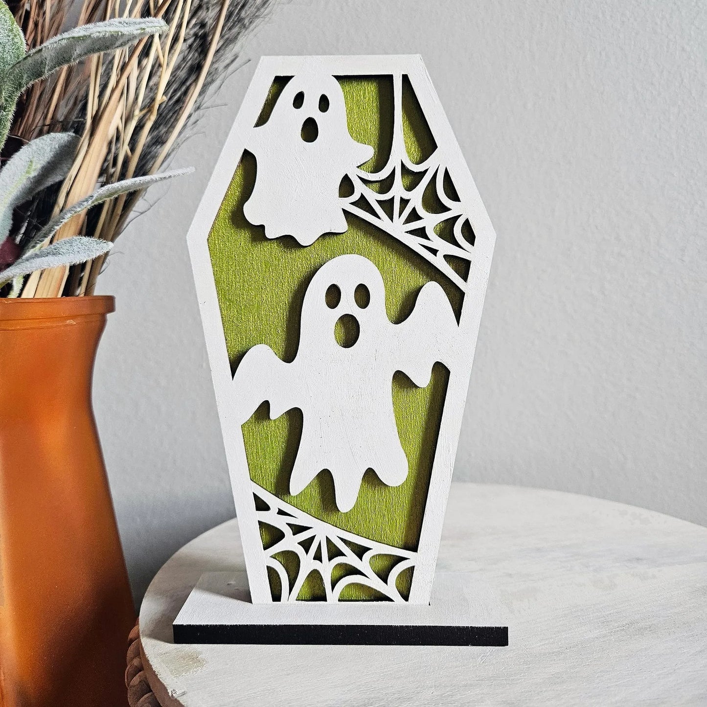 Halloween & Death Day 12 * 20cm LED Halloween Spider Web Party Decor Warm Light Goth Accessories Spooky Wall Decor Plywood Halloween Light Coffin Box