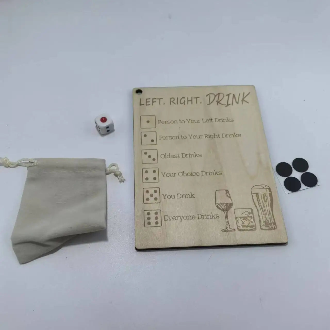 Drinking game party drinking bar dice game gift creative decision dice wooden cube customization left and right drinking game
