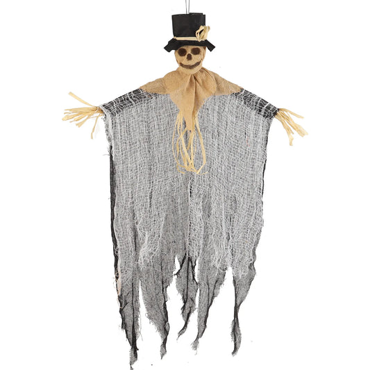 Halloween & Day of the Dead Scary Halloween Scarecrow Hanging Skeleton with Runic and Hat 91 CM