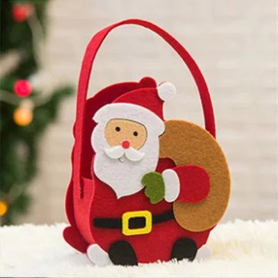 Christmas candy bag creative cartoon cute felt handbag Christmas decorations gift bag