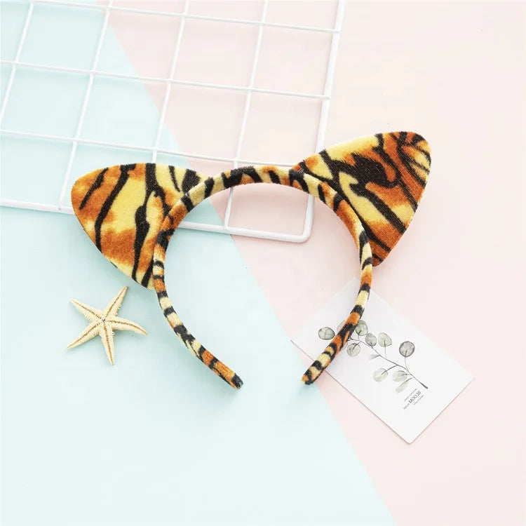Easter and Thanksgiving 3 Animal Plush Headband Headband Cosplay Hair Accessories Cat Ear Headband Plush Leopard Headband