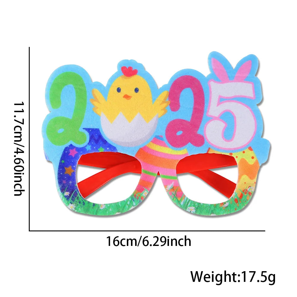 Easter and Thanksgiving 3 Novelty Easter Themed Glasses Party Glasses Decorative Glitter Bunny and Egg Sunglasses Frame Easter Party Glasses