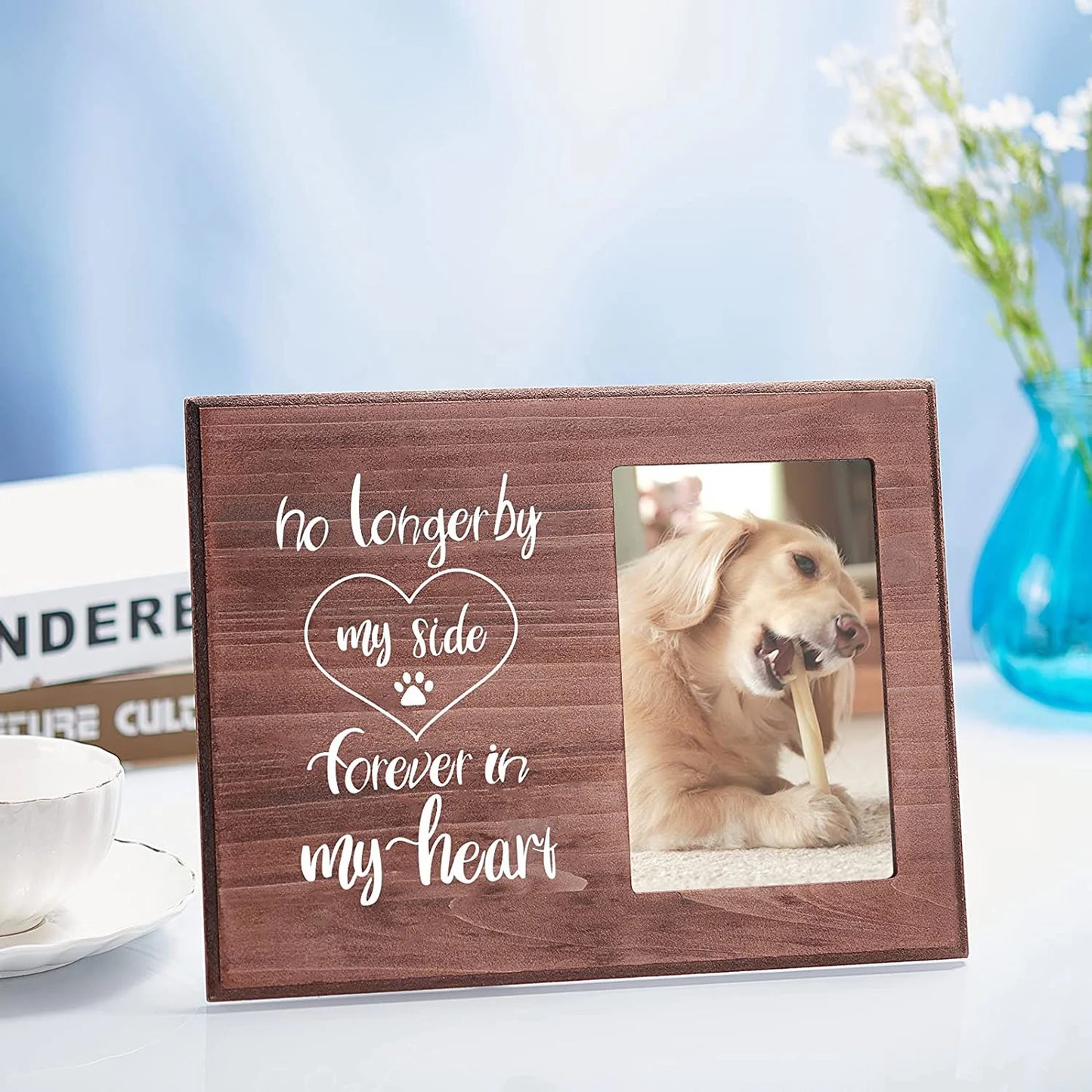 Wooden crafts, custom pet dog photo wooden frame pet commemorative photo frame