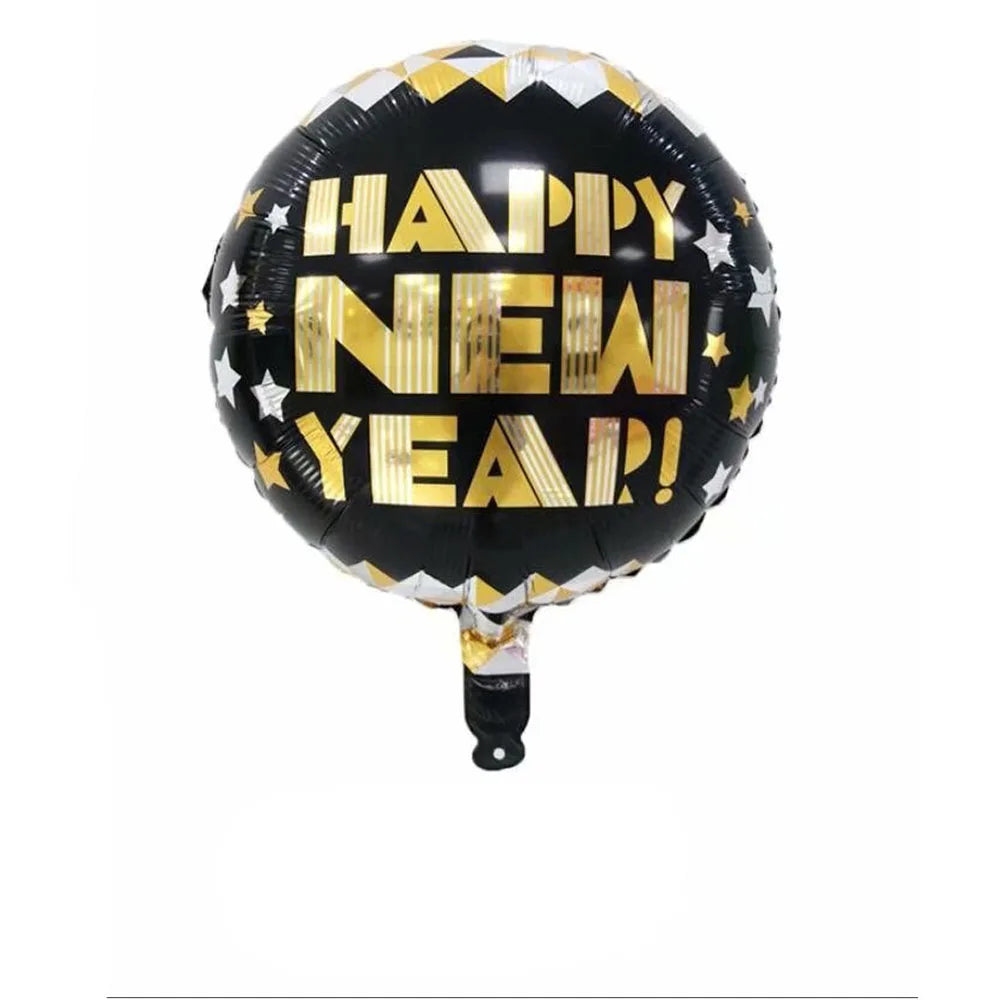 New Year's Eve, Black Gold Happy New Year Ornament Set New Year's Eve Party Decoration, Shipping will automatically adjust the latest number of years