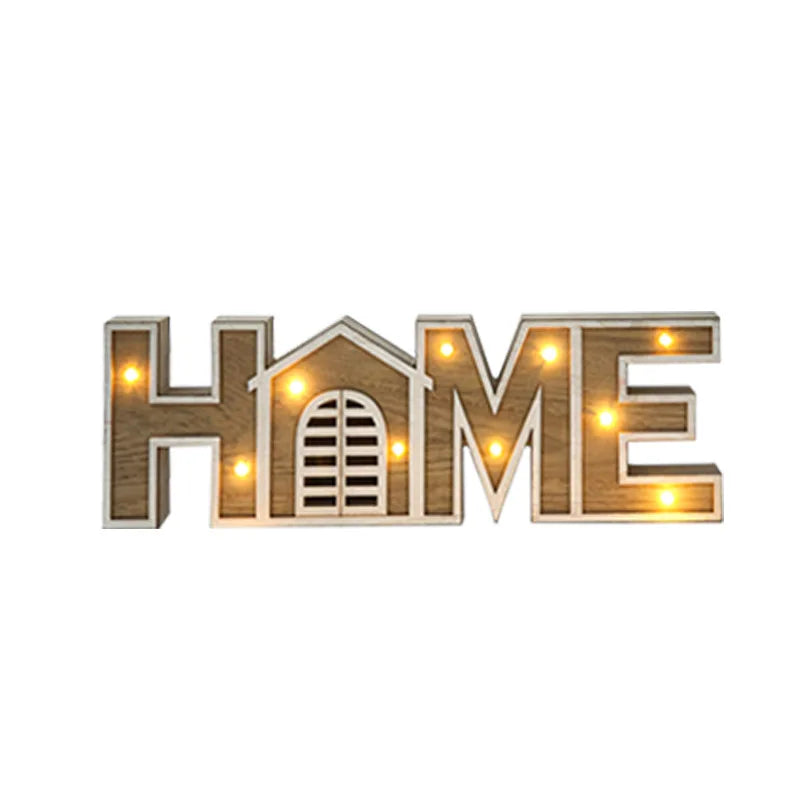 1 Wedding Party, Woodwork English Alphabet Lights Wedding Decoration Christmas Led String Lights Tabletop Decoration Wooden Boat