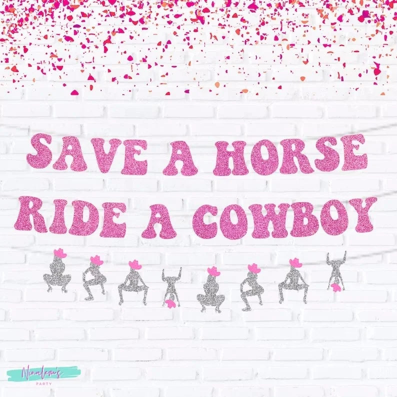 Bachelorette Party 1 Cowgirl Bachelorette Party Flags Save the Riding Cowboy Bachelorette Party Flags