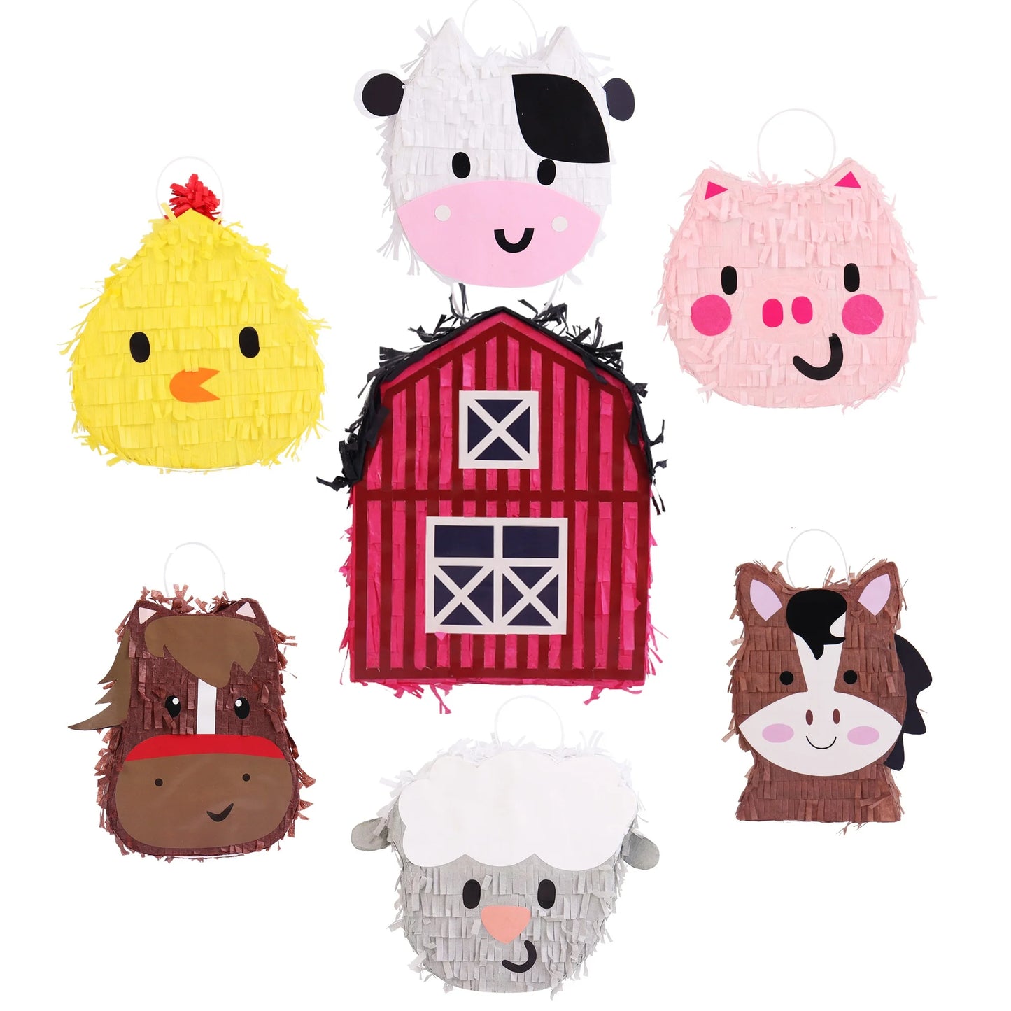 Birthday Party Farm Animal Birthday Multi-Farm Animal Birthday Decorations Farm Theme Horse Pig Chicken Sheep Mini Pinata