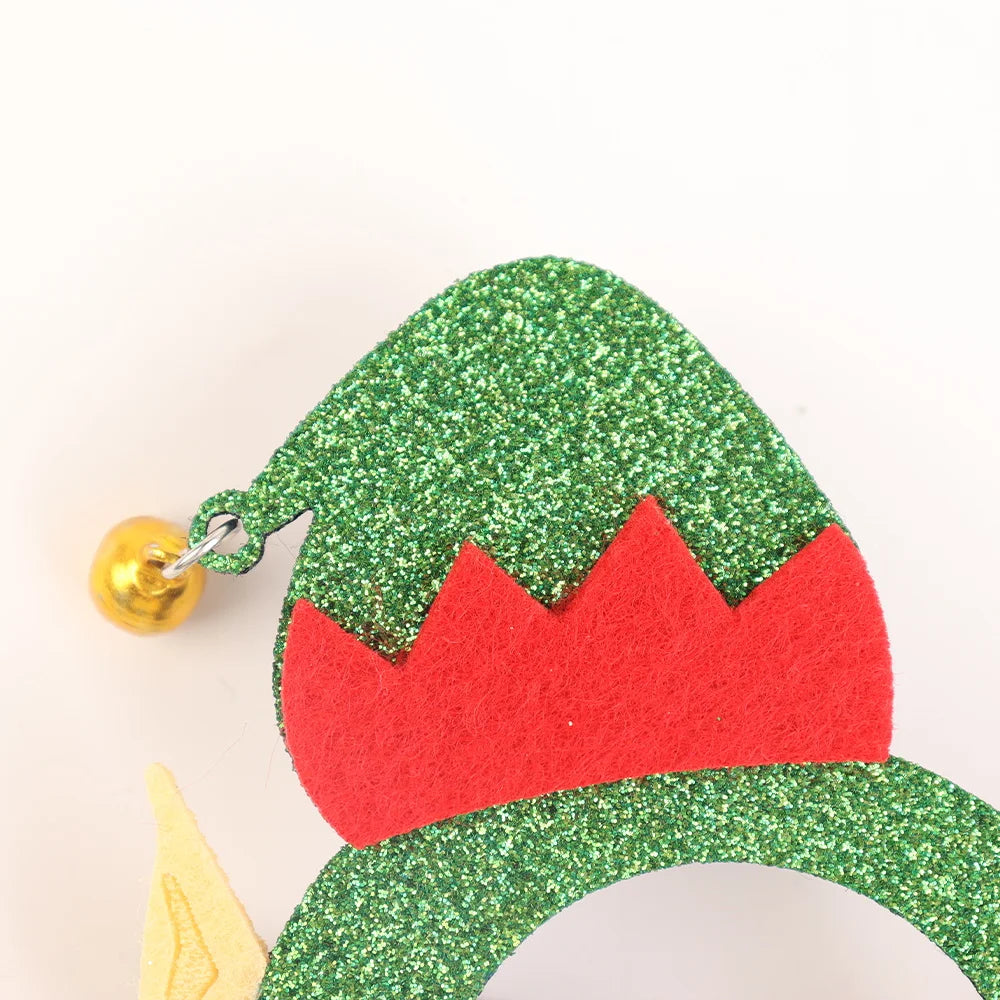 Bsci shinny holiday party photo booth props sequins kim cong pink elk antlers wabi sabi elf hat christmas glasses frame