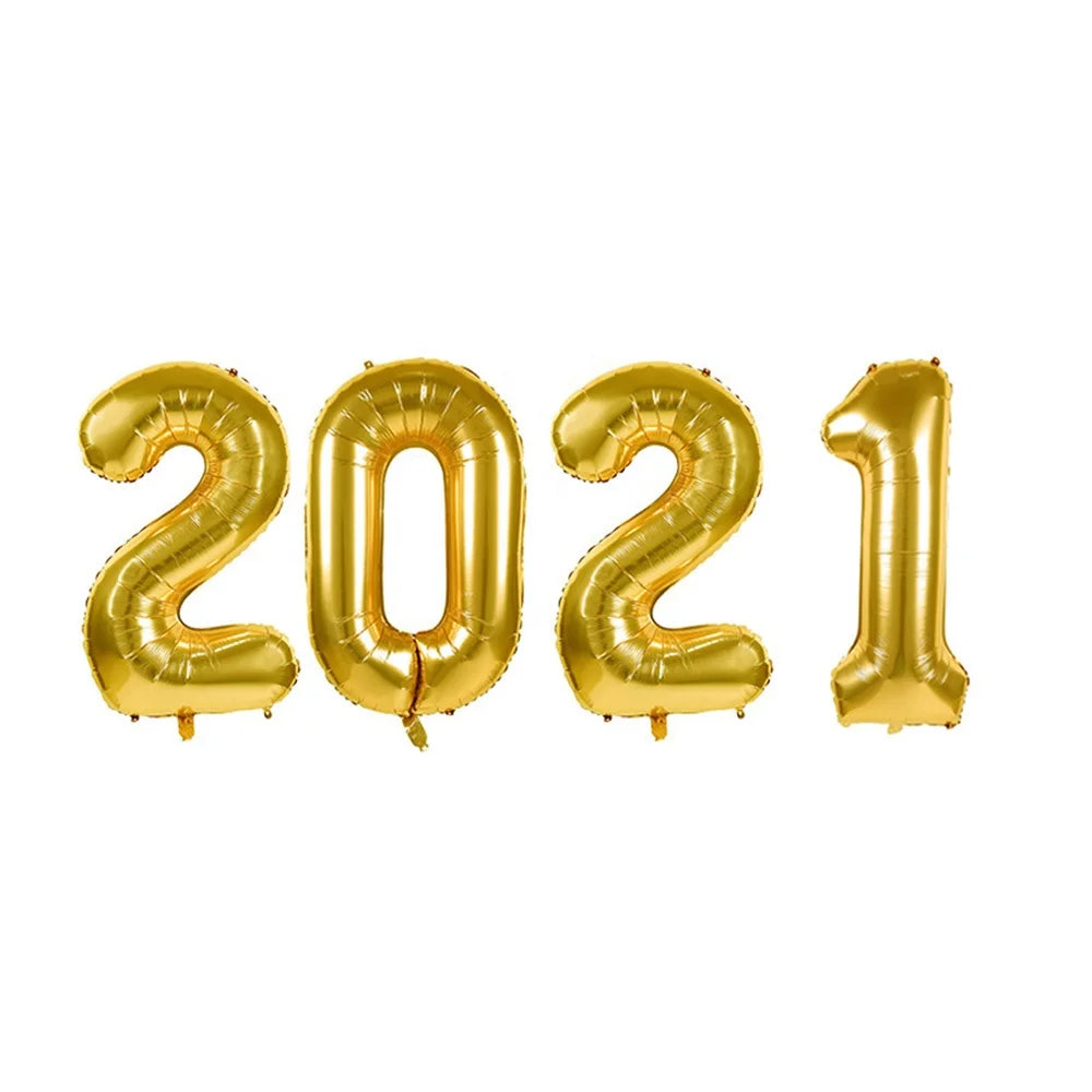 New Year's Eve, Black Gold Happy New Year Ornament Set New Year's Eve Party Decoration, Shipping will automatically adjust the latest number of years