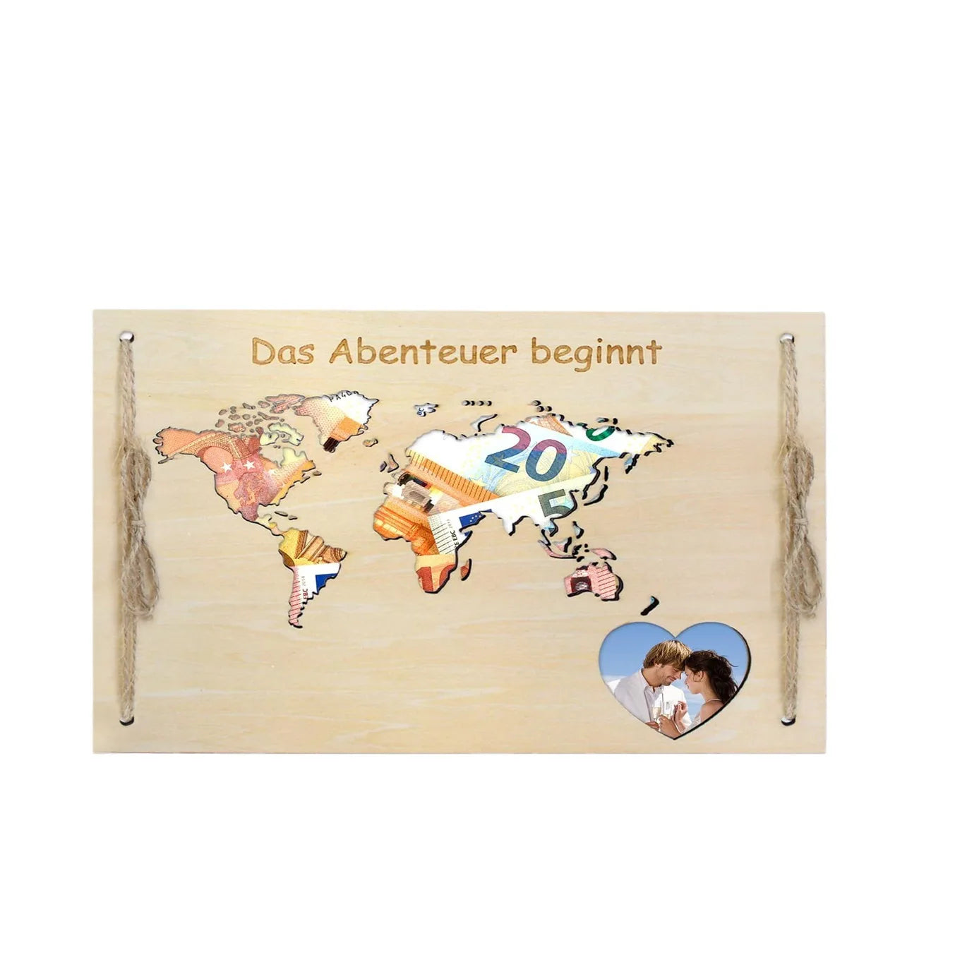 1 Wedding party, custom world map Color world map Birthday travel Wooden money gift wrapping Wedding money gift World map