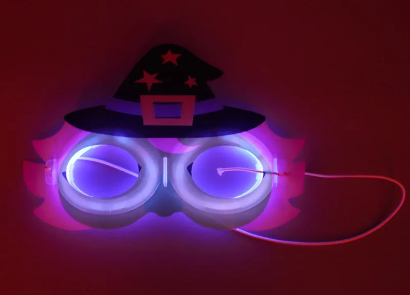 Halloween & Day of the Dead Glow Mask Bat Eye Mask Costume Black Bat Mask Dress Up Adult Children Halloween Glow Party Eye Mask