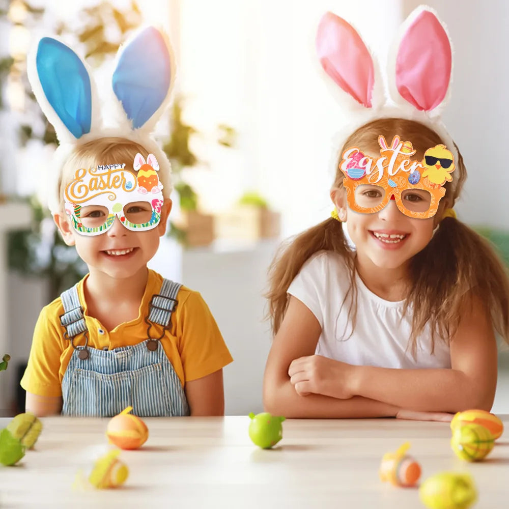 Easter and Thanksgiving 3 Novelty Easter Themed Glasses Party Glasses Decorative Glitter Bunny and Egg Sunglasses Frame Easter Party Glasses