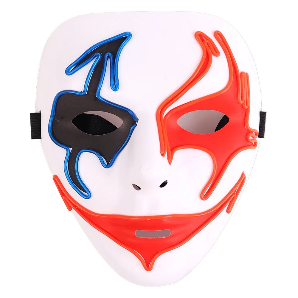 Halloween & Day of the Dead New Halloween Horror Clown Mask Masquerade Prop Mask Horror Cosplay Glow Party Halloween Party Glow Mask